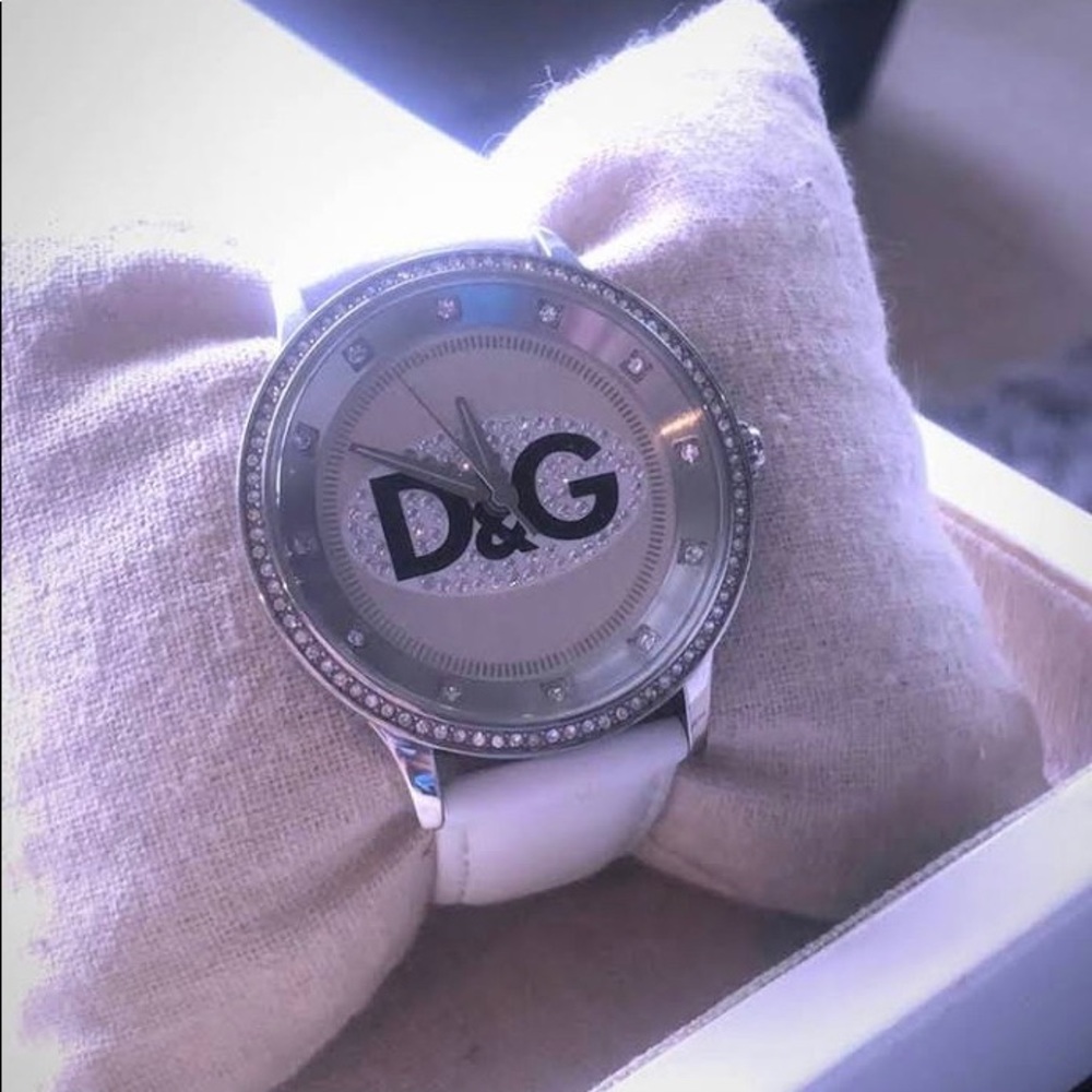 Dolce & Gabbana White Watch with Crystal Face